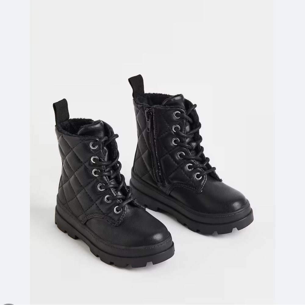 H&M Black Quilted Boots
